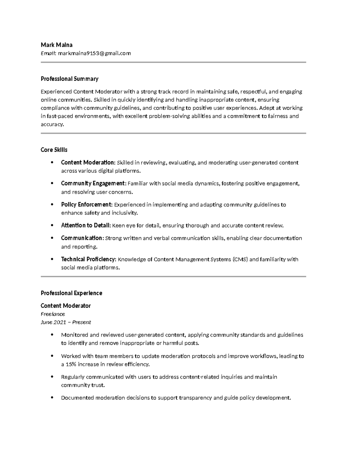 Resume - i want to be able to understand software engineering - Mark ...