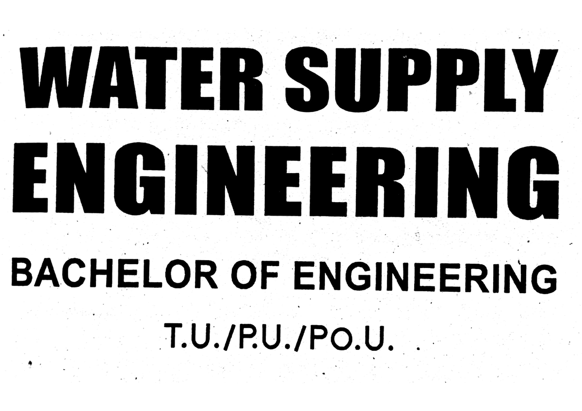 Water Supply manual Water Supply Engineering Studocu