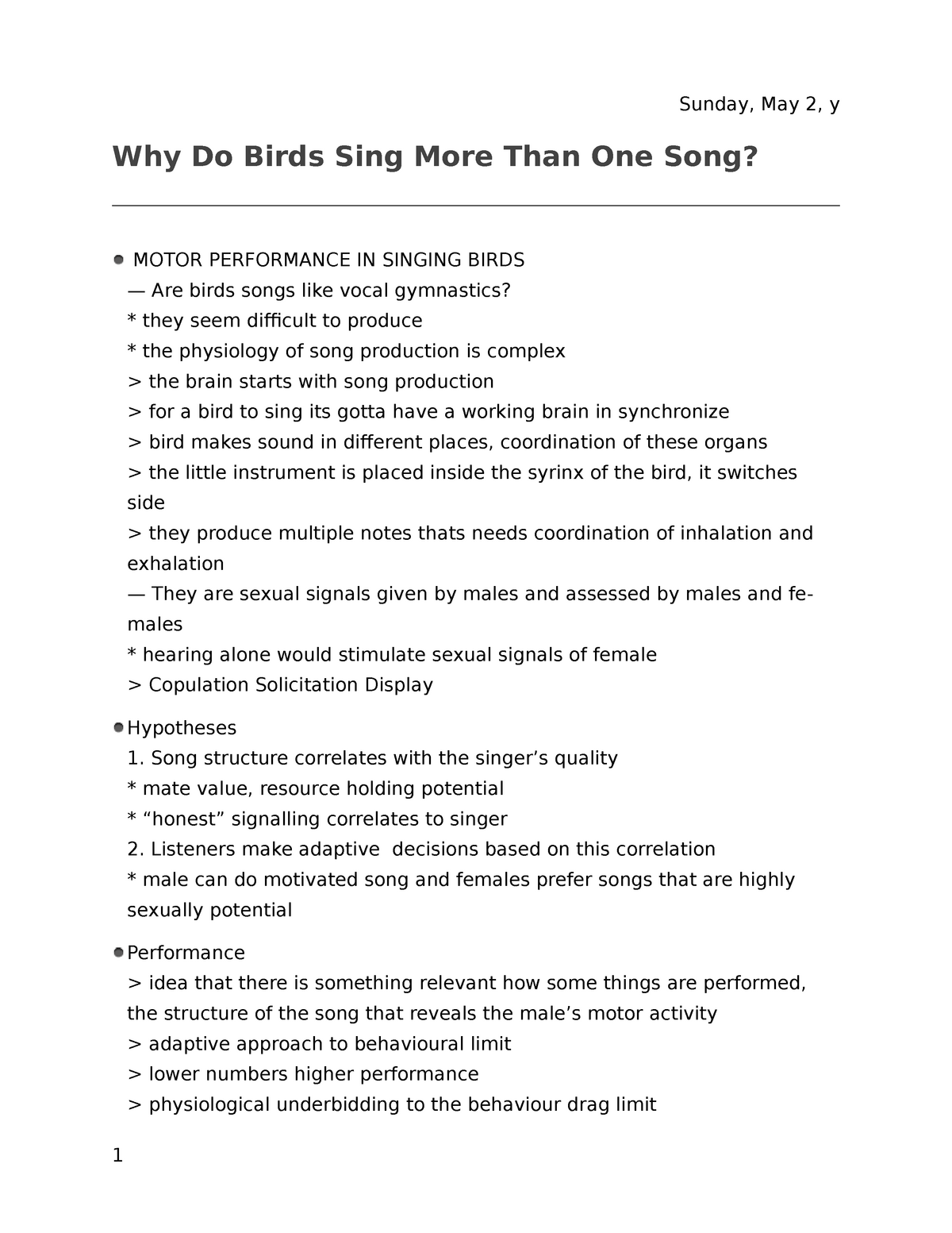 Why Do Birds Sing More Than One Song - Tuesday, April 30, y Why Do