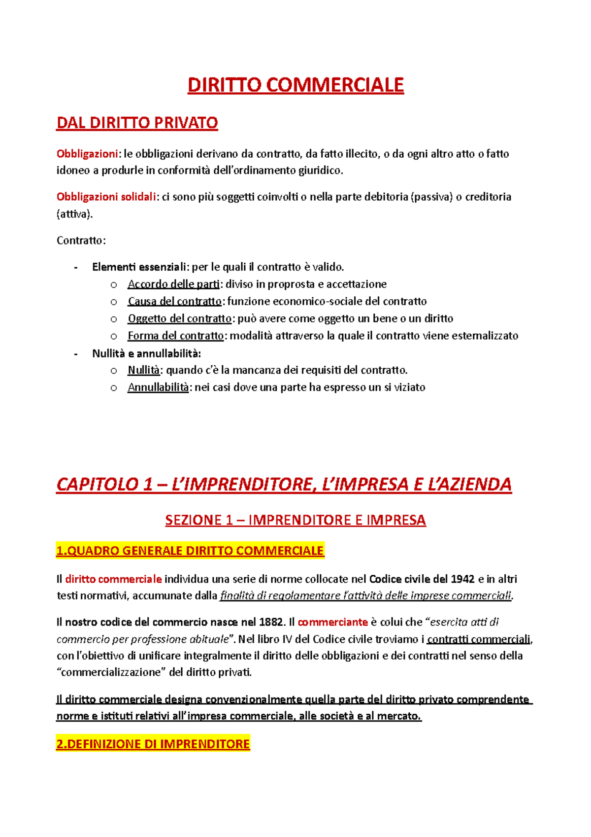 Diritto Commerciale - DIRITTO COMMERCIALE DAL DIRITTO PRIVATO ...