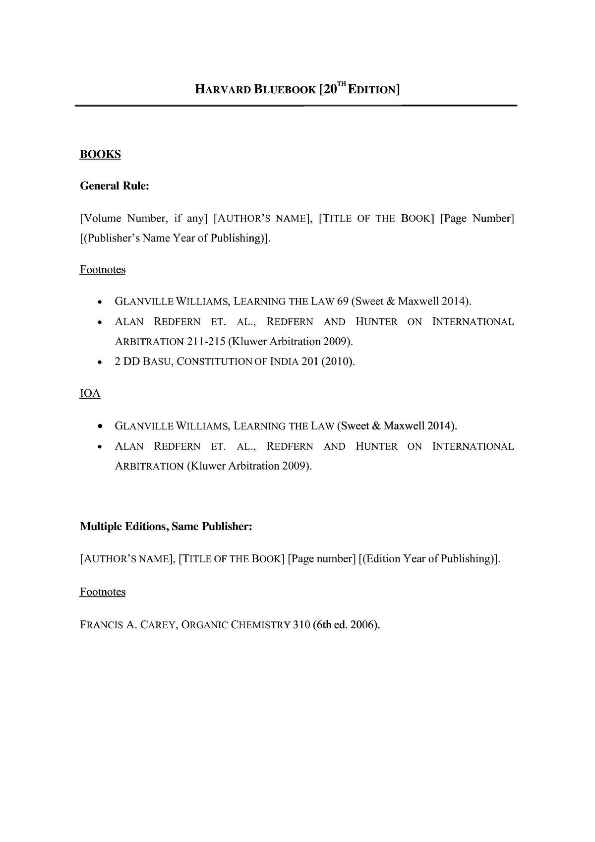 Bluebook format wajkndkqwkdq HHARVARDARVARDBBLUEBOOKLUEBOOK[20[20THTHEEDITIONDITION