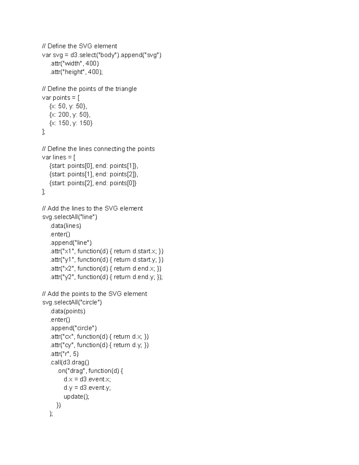 Triangle javascript // Define the SVG element var svg = Studocu