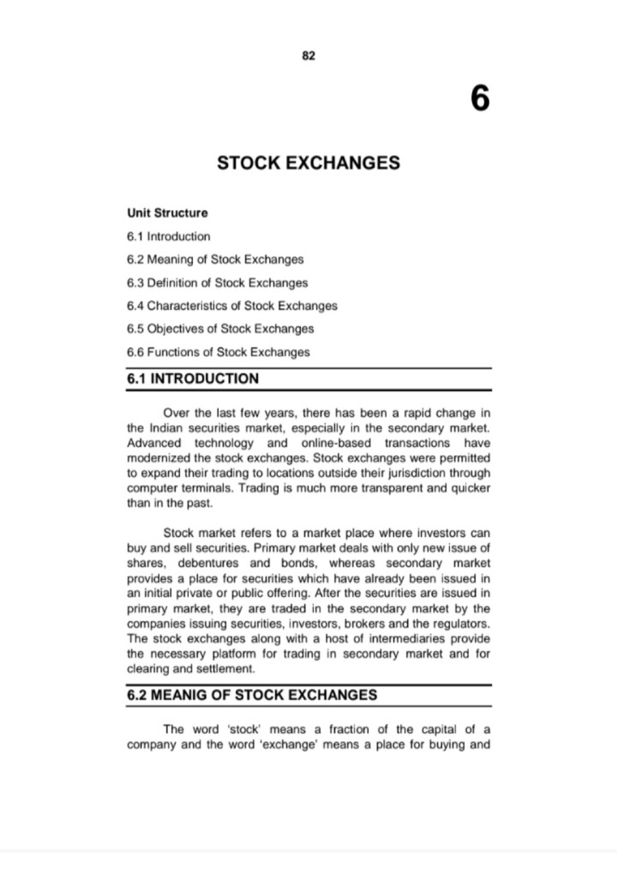 stock exchange assignment