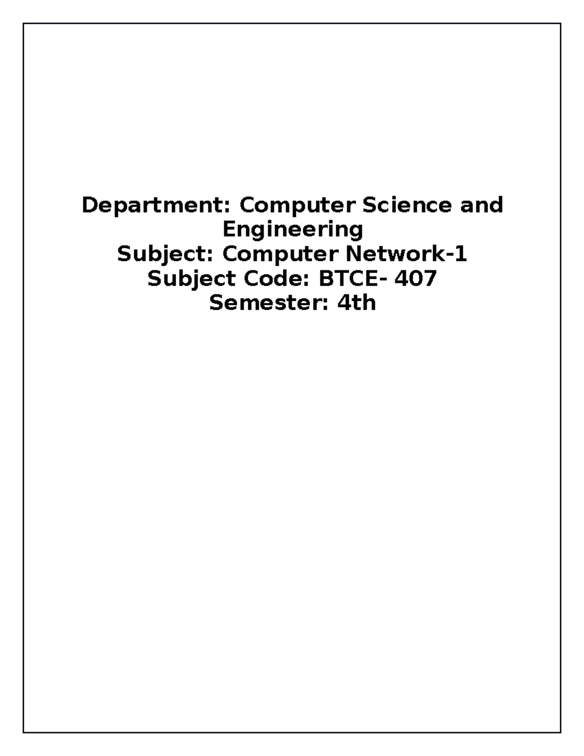 Cn1 - Department: Computer Science and Engineering Subject: Computer ...