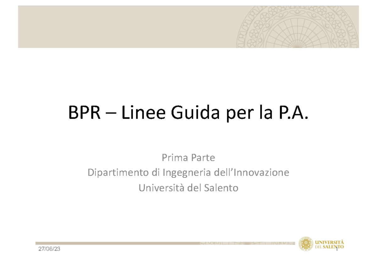4 1 processi PA 1 - Modalità compatibilità - BPR – Linee Guida per la P ...