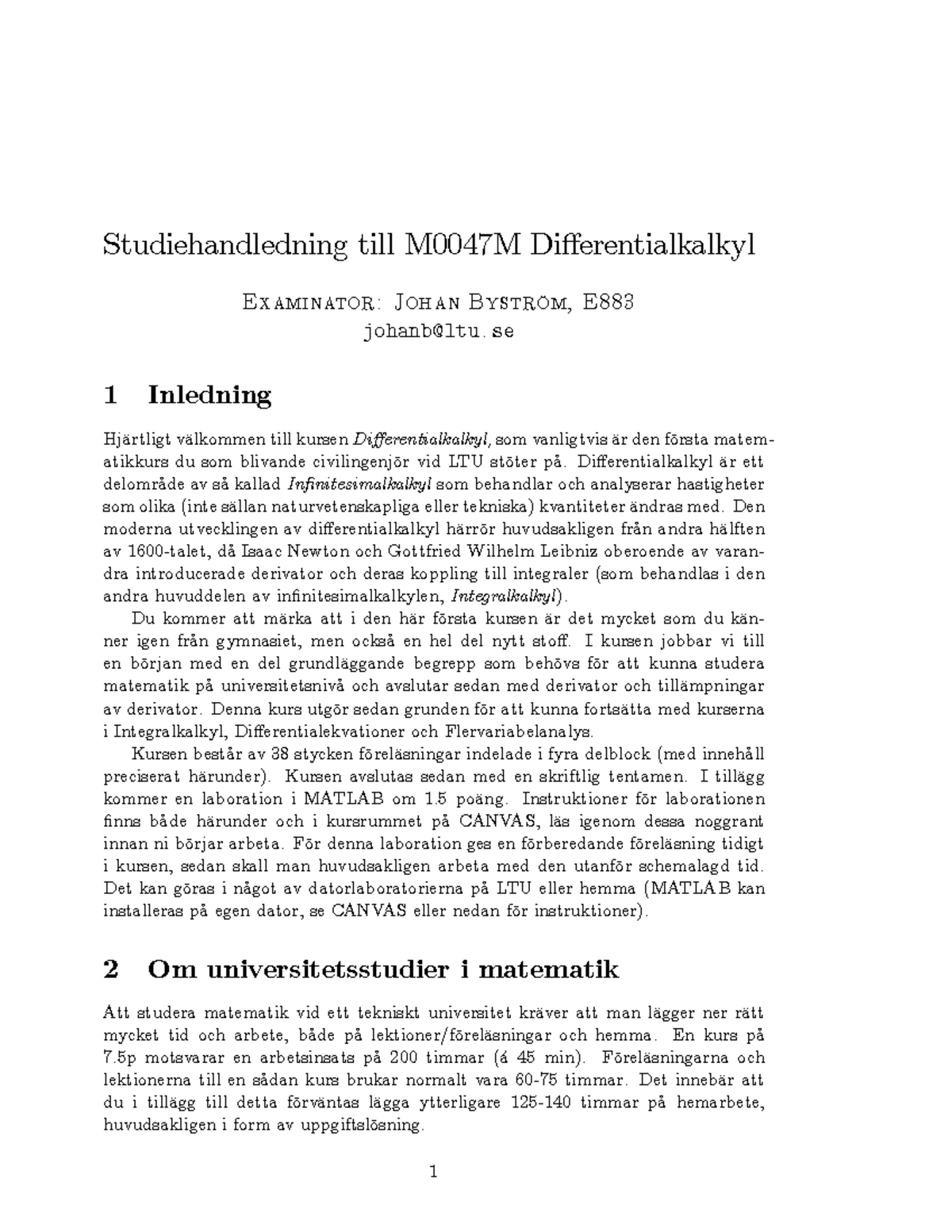 Kursplanering Matte - Tal - Studiehandledning Till M0047M Di ...