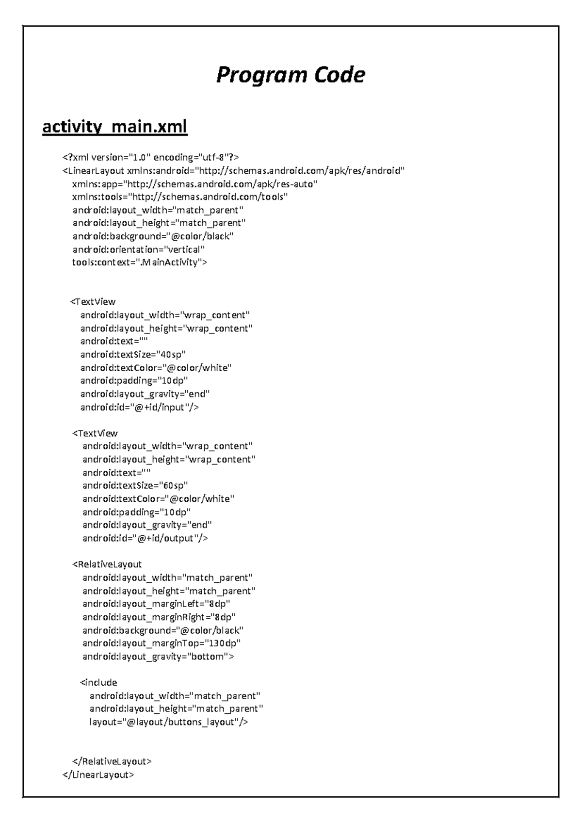 Program Code - Program Code activity_main