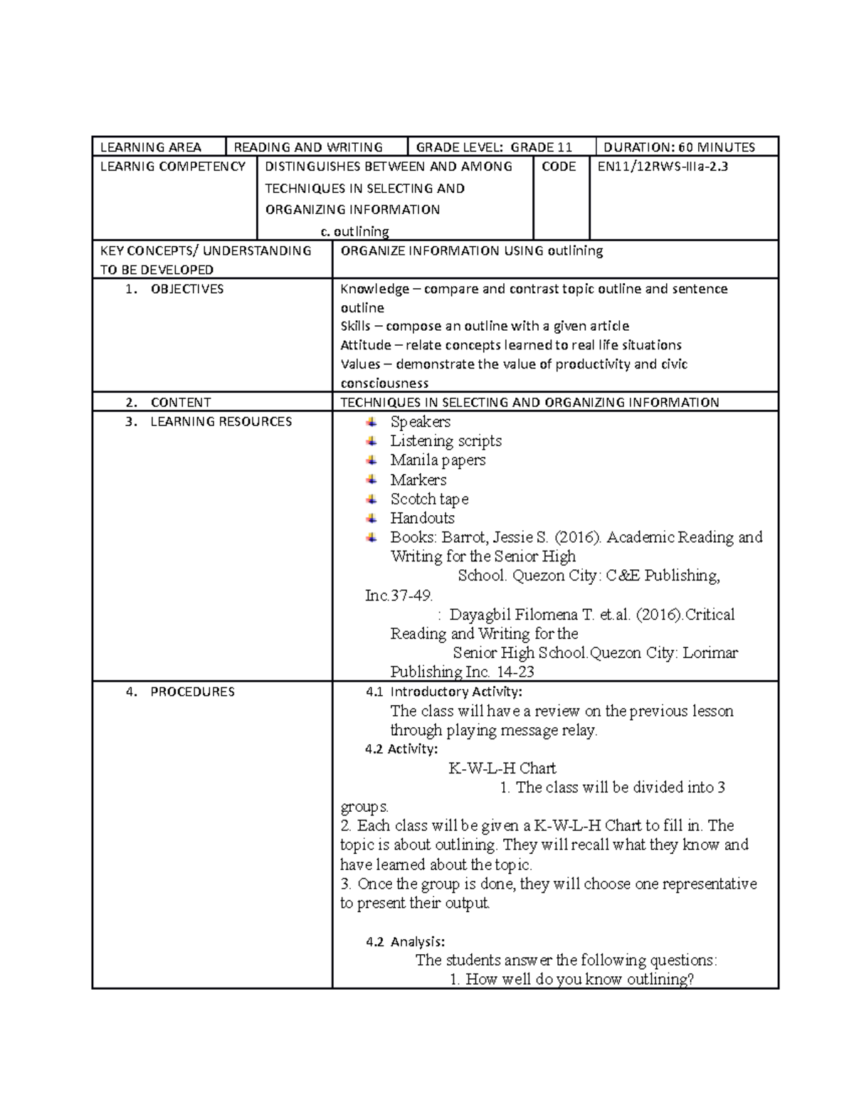 EN11.12RWS.IIIa - please, read all information. - LEARNING AREA READING ...