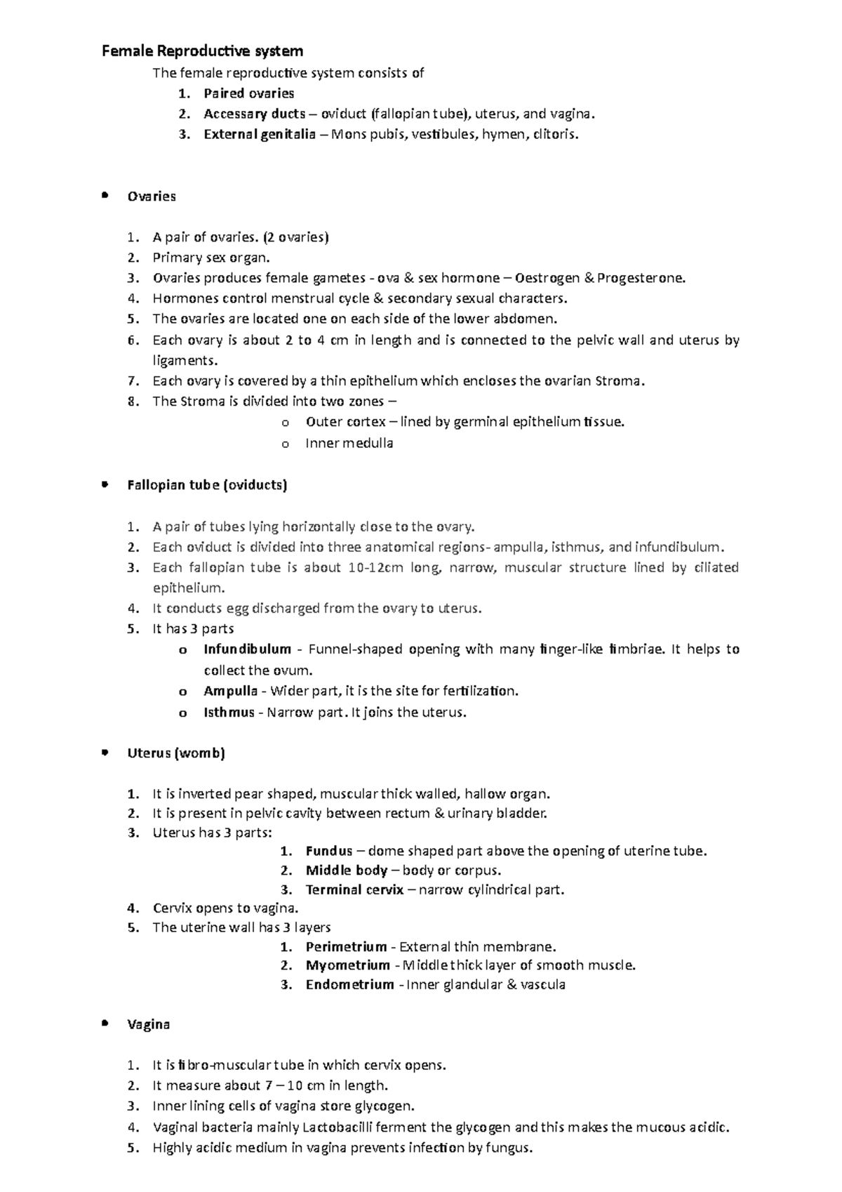 2 -Human Reproduction - 12th Biology - Female Reproductive system The ...