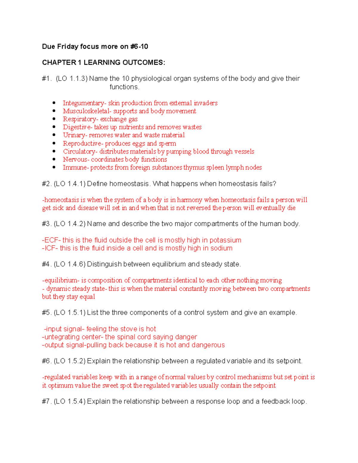 Chapter 1 Learning Outcomes 2022 - Due Friday focus more on #6- CHAPTER ...
