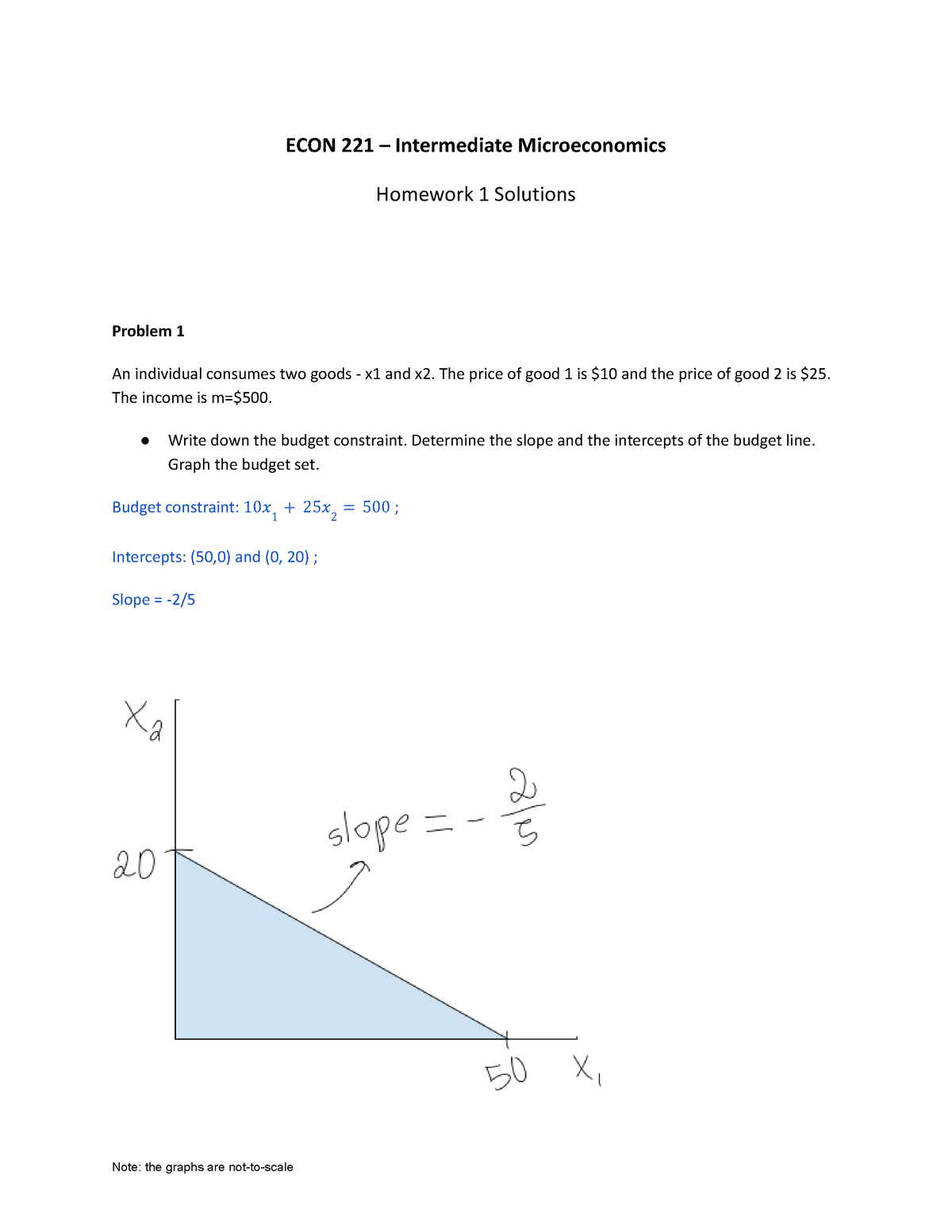 Homework 1 Solutions - Intermediate Micro - ECON 221 – Intermediate ...