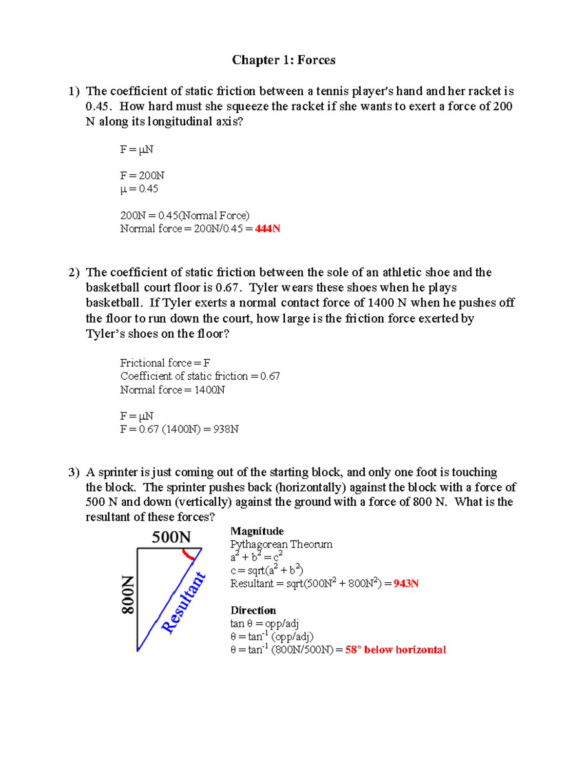 Sample questions chapter 1 with answers - Chapter 1: Forces 1) The ...