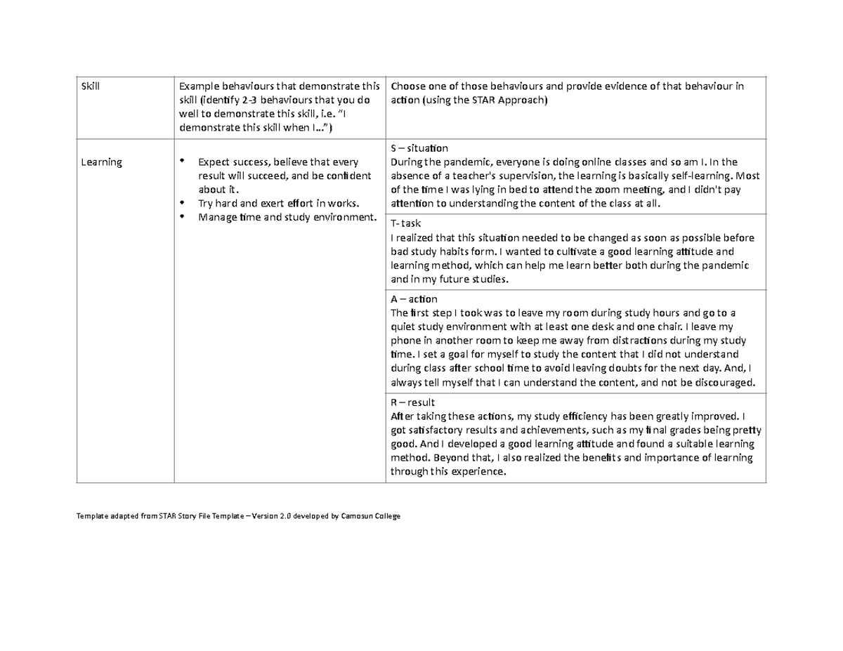 Starresponse-Practice-5 - Template adapted from STAR Story File ...