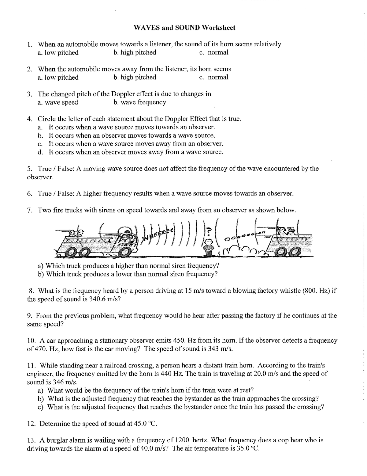 Wave and sound worksheet - Grade 8 Science - Studocu