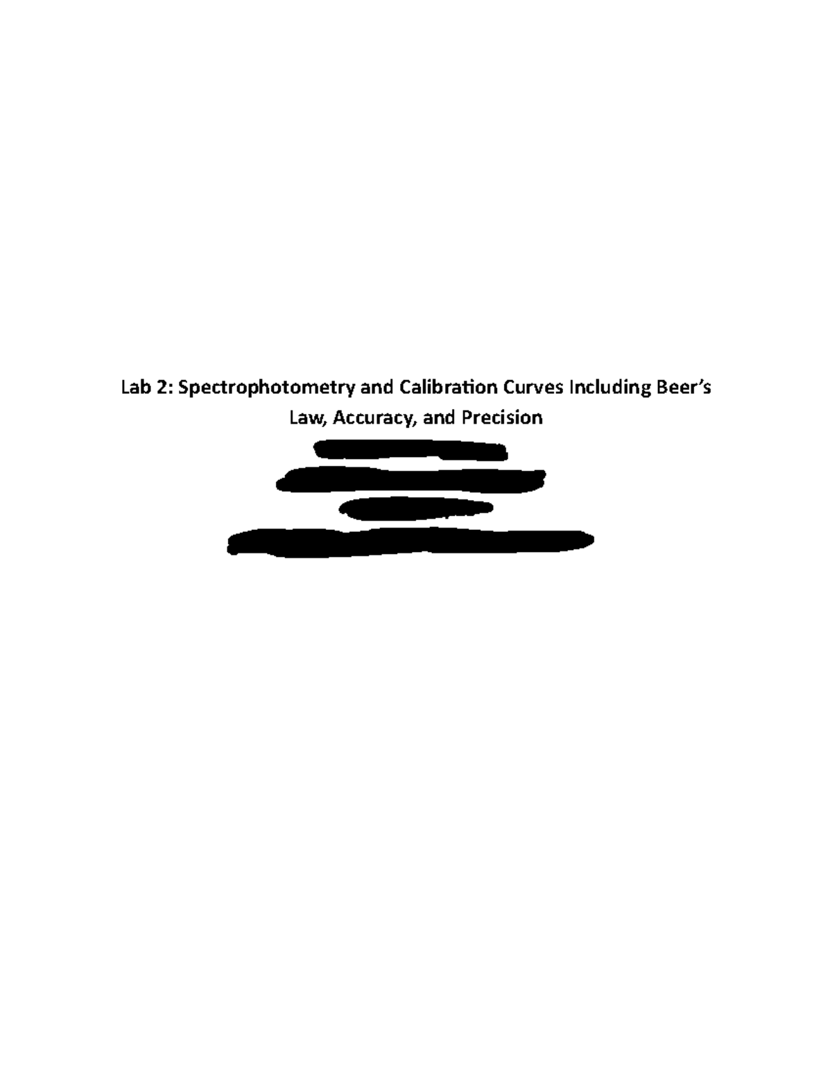 Lab 2 ReportSpectrophotometry and Calibration Curves Including Beer's