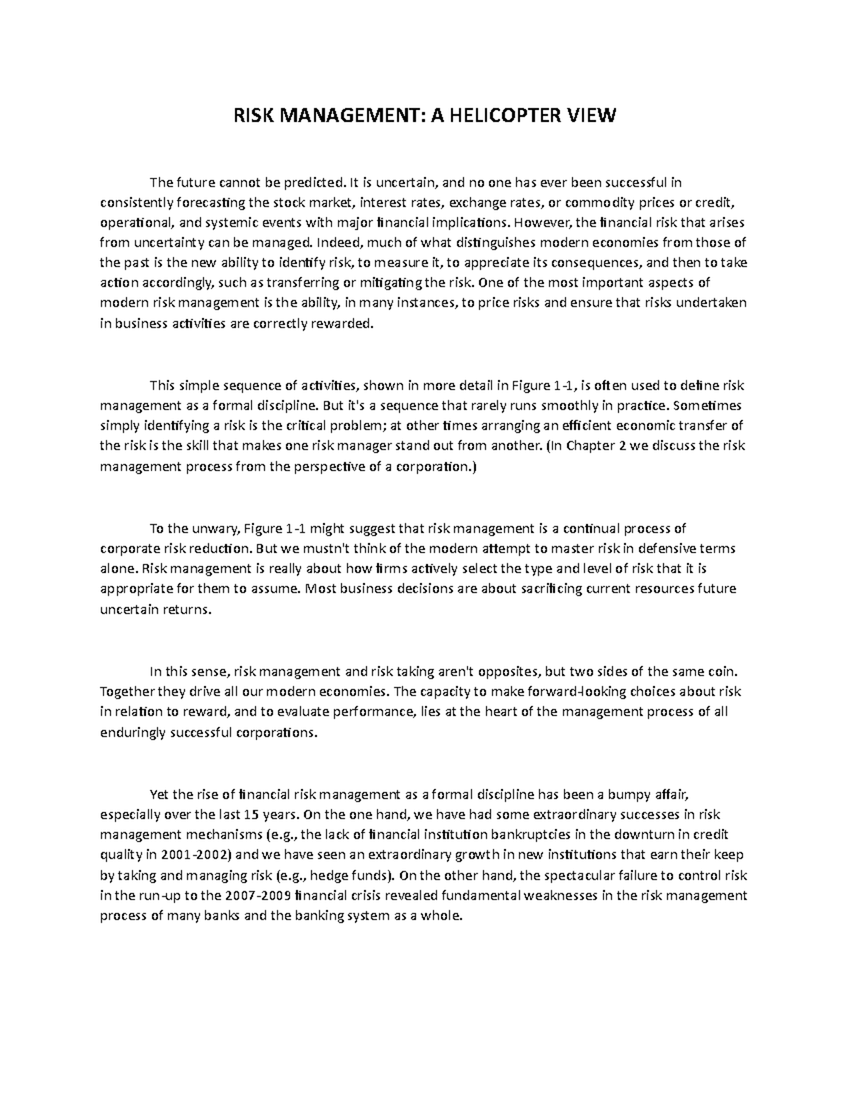 RISK Management - A Helicopter VIEW - RISK MANAGEMENT: A HELICOPTER ...