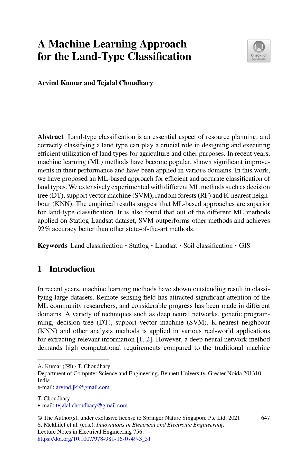 Electrical Engineering-162 - A Machine Learning Approach for the Land ...