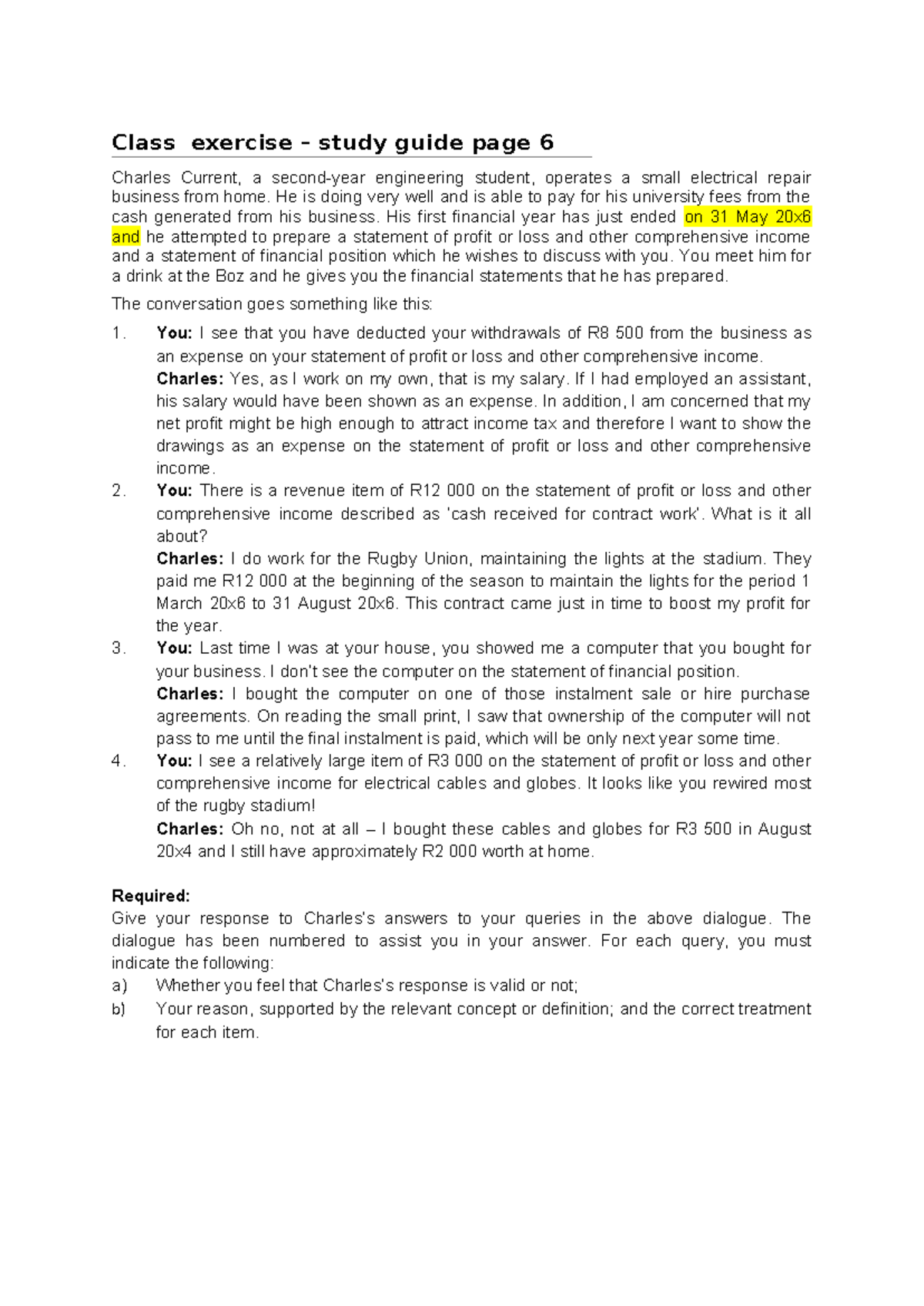 01 Individual activity Charles - Class exercise – study guide page 6 ...