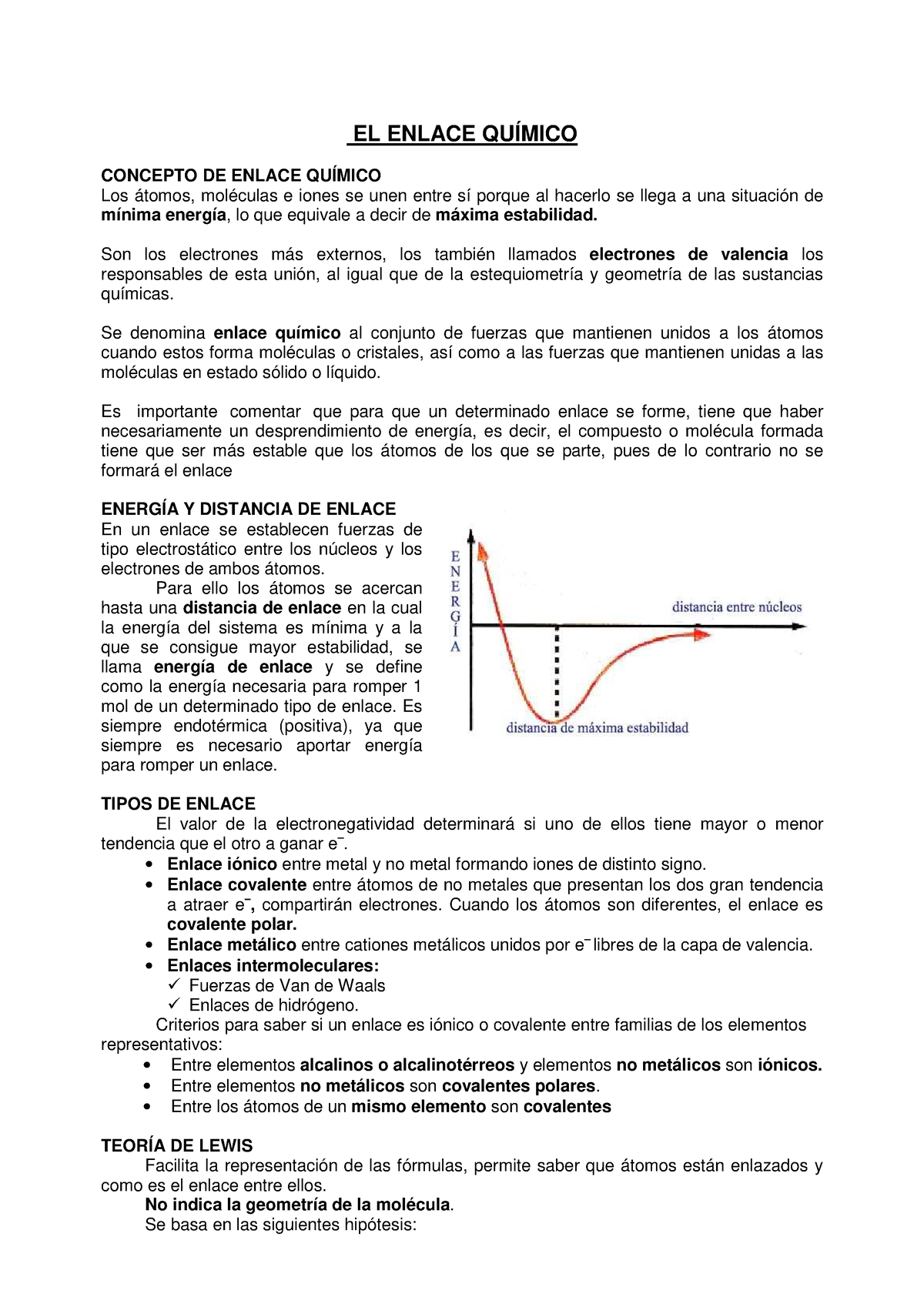 Apuntes Enlace Quimico 2º Bachillerato Del Año 2022 - EL ENLACE QUÍMICO ...