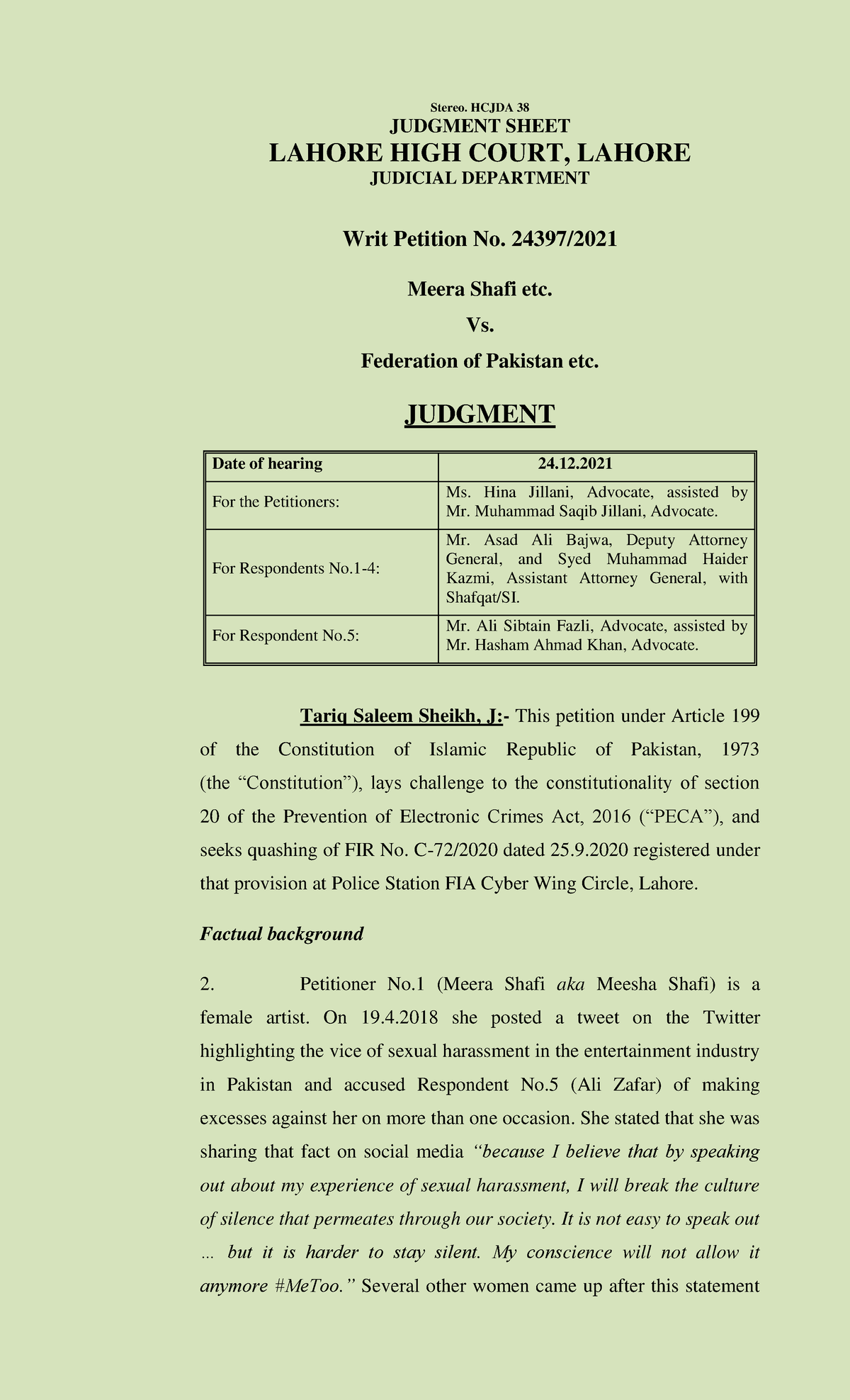 2022LHC1786 - appreciation of eidence - Stereo. HCJDA 38 JUDGMENT SHEET ...