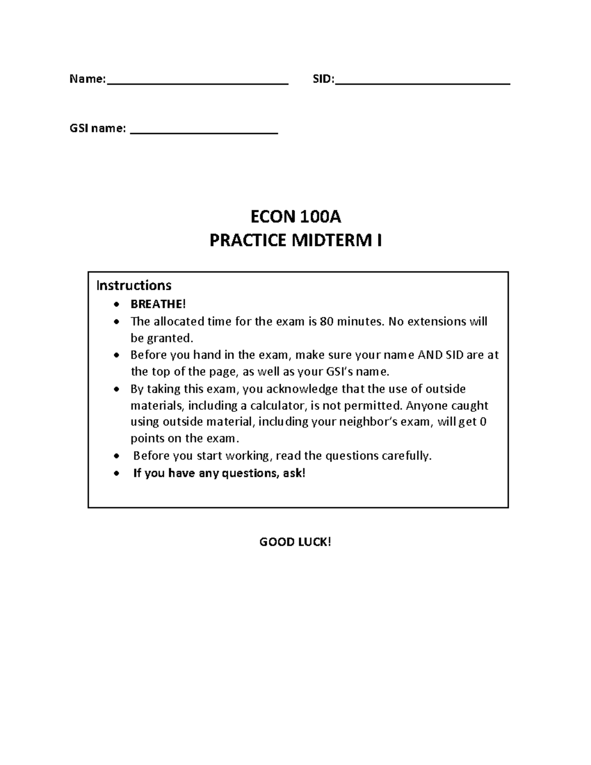 Practice midterm I #2 AK - Name:___________________________ SID