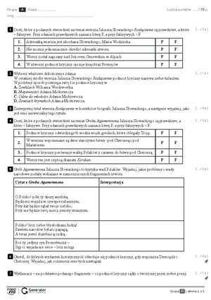 Romantyzm Sprawdzian A - Sprawdzian Z Romantyzmu Grupa A Określ Ramy ...