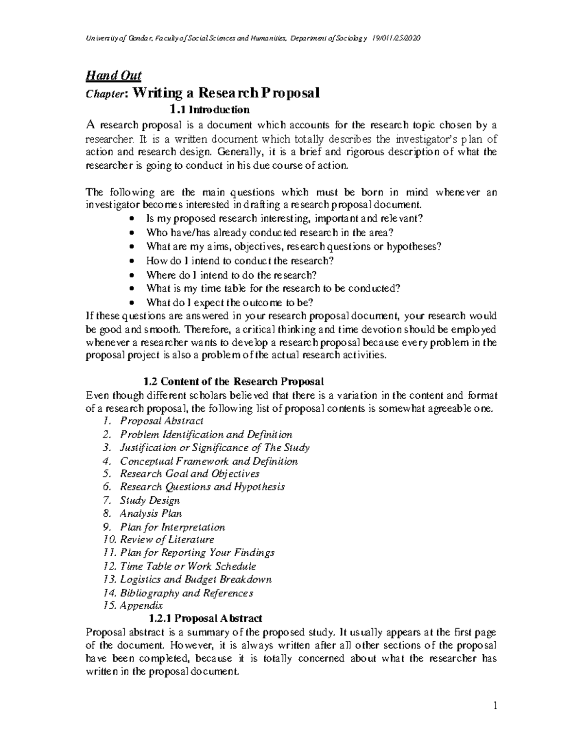 Research Methods II 1st - Hand Out Chapter: Writing a Research P ...