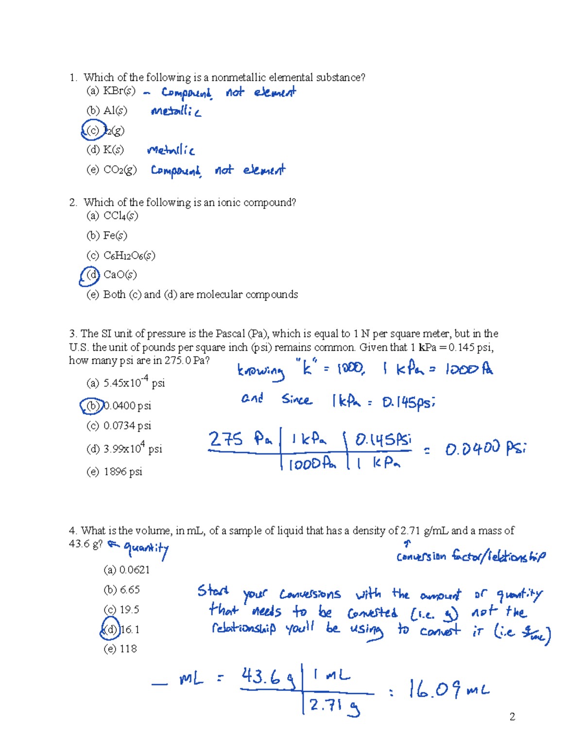 1411F21 Final Exam - Key - Which of the following is a nonmetallic ...