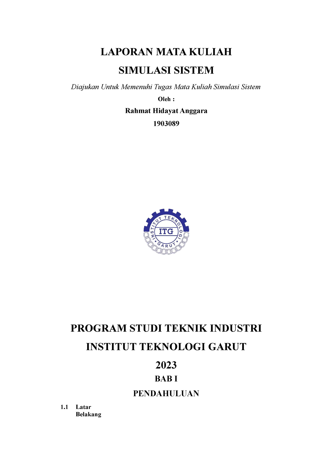 1903089 Rahmat Hidayat Anggara Laporan Simulasi Sistem - Industrial ...