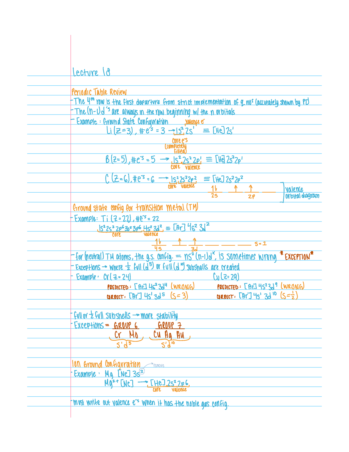 Chem Lecture 18 (E2) - Notes From Chem - Lecture Id PeriodicTableReview ...