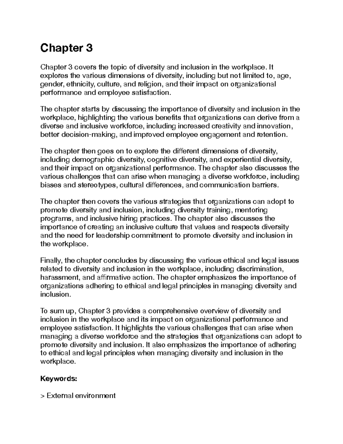 Management chapters 3 and 4 summaries Chapter 3 Chapter 3 covers the