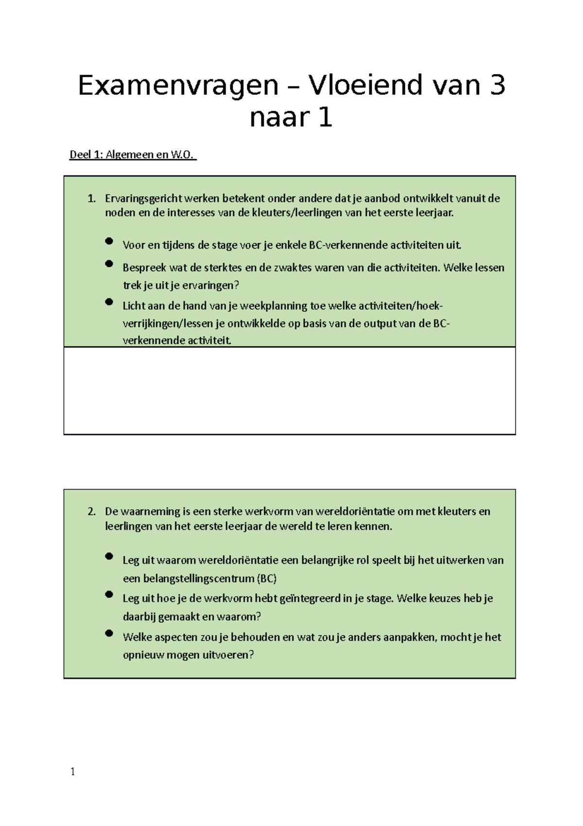 Examenvragen Vloeiend - Examenvragen – Vloeiend Van 3 Naar 1 Deel 1 ...