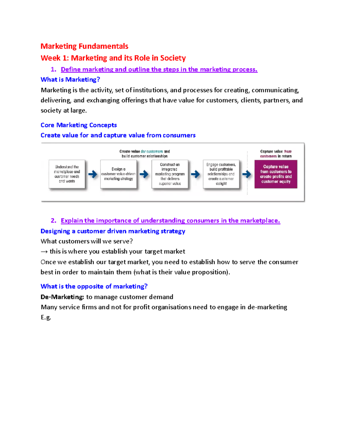 MKTG1001 - Marketing Fundamentals - Marketing Fundamentals Week 1 ...