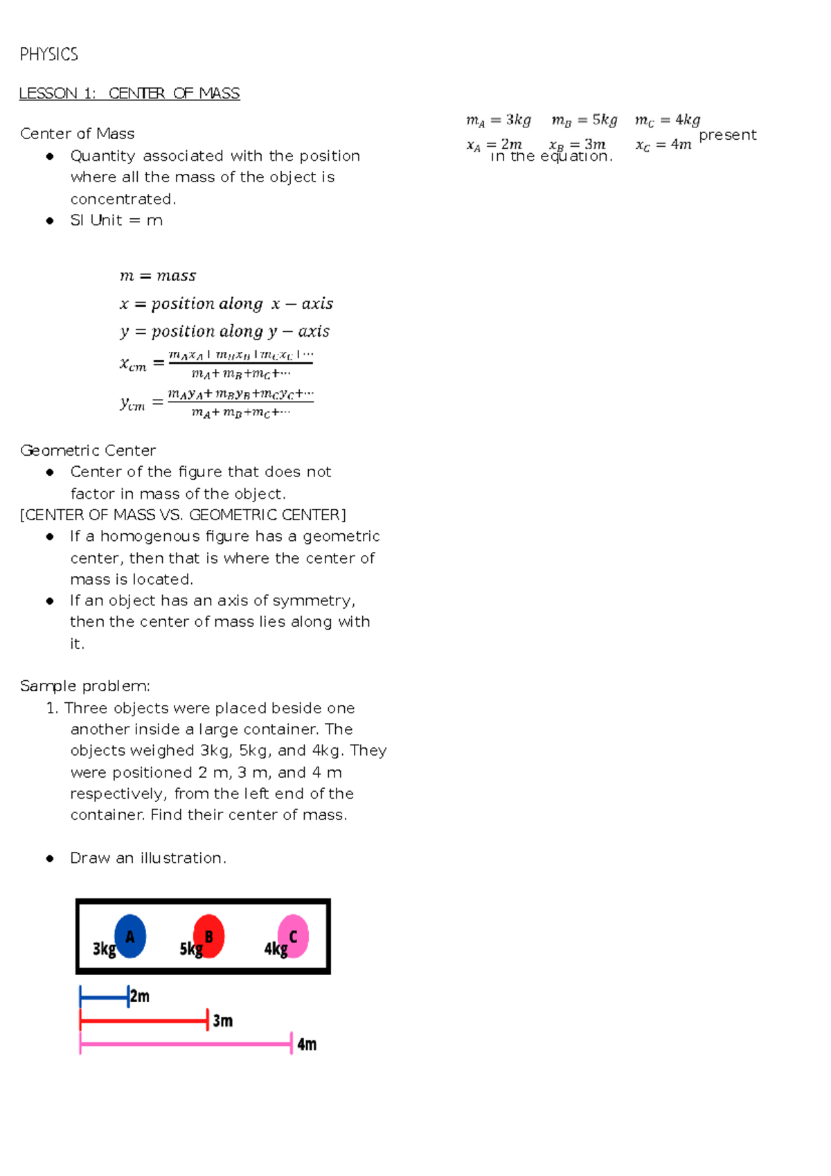 physics-center-of-mass-momentum-impulse-physics-lesson-1-center