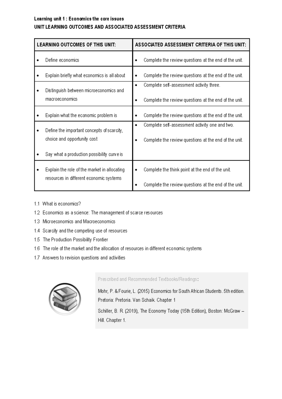 learning-unit-1-economics-the-core-issues-learning-unit-1-economics