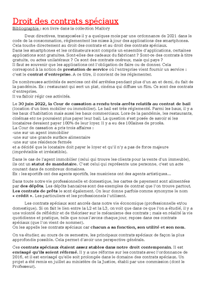 Cours - Contrats Spé - L3 DROIT (DROIT DES CONTRATS SPÉCIAUX) 2022 ...