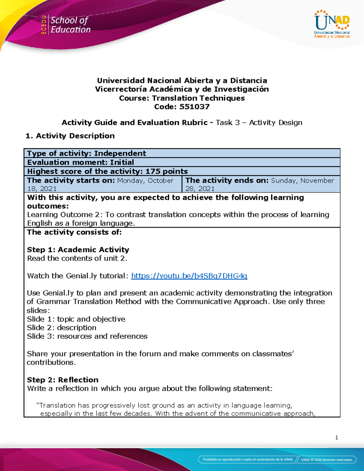 Activity Guide and Evaluation Rubric - Task 3 - Activity Design ...