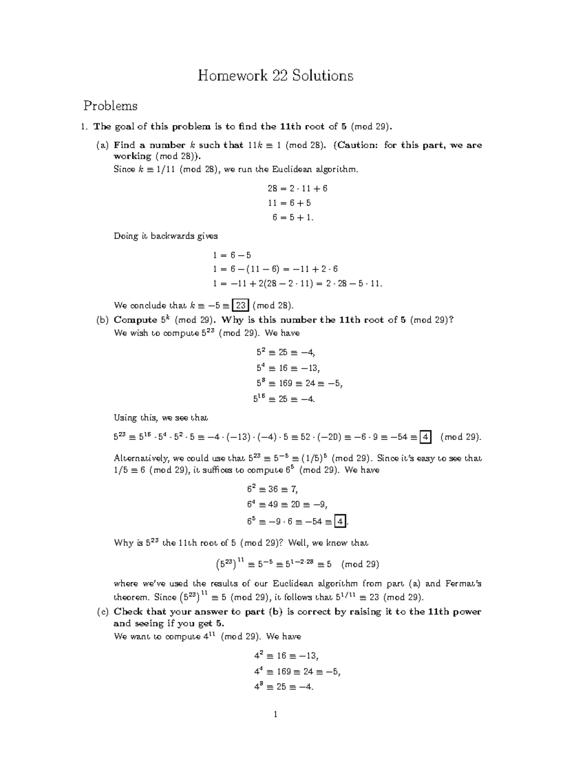 Sol22 - math - Homework 22 Solutions Problems 1 goal of this problem is ...