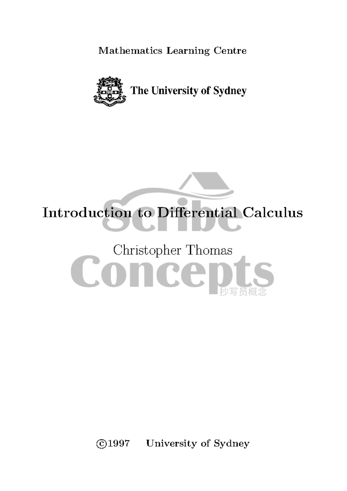 Differential Calculus Notes Mathematics Learning Centre Introduction