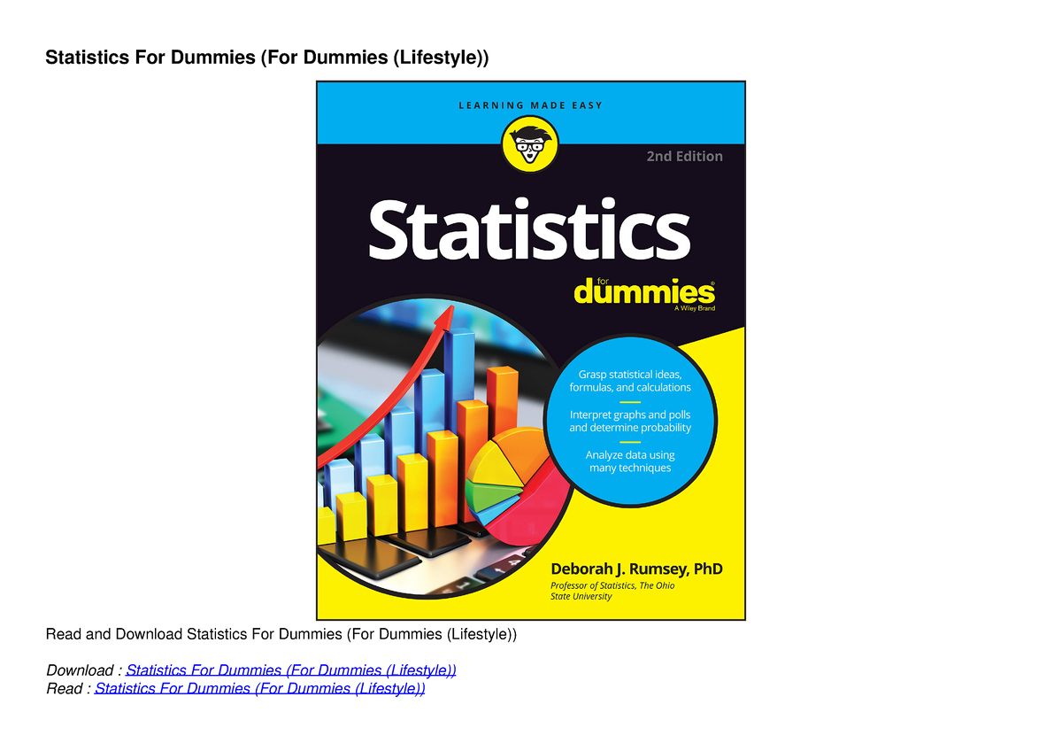 $PDF$/READ/DOWNLOAD Statistics For Dummies (For Dummies (Lifestyle ...