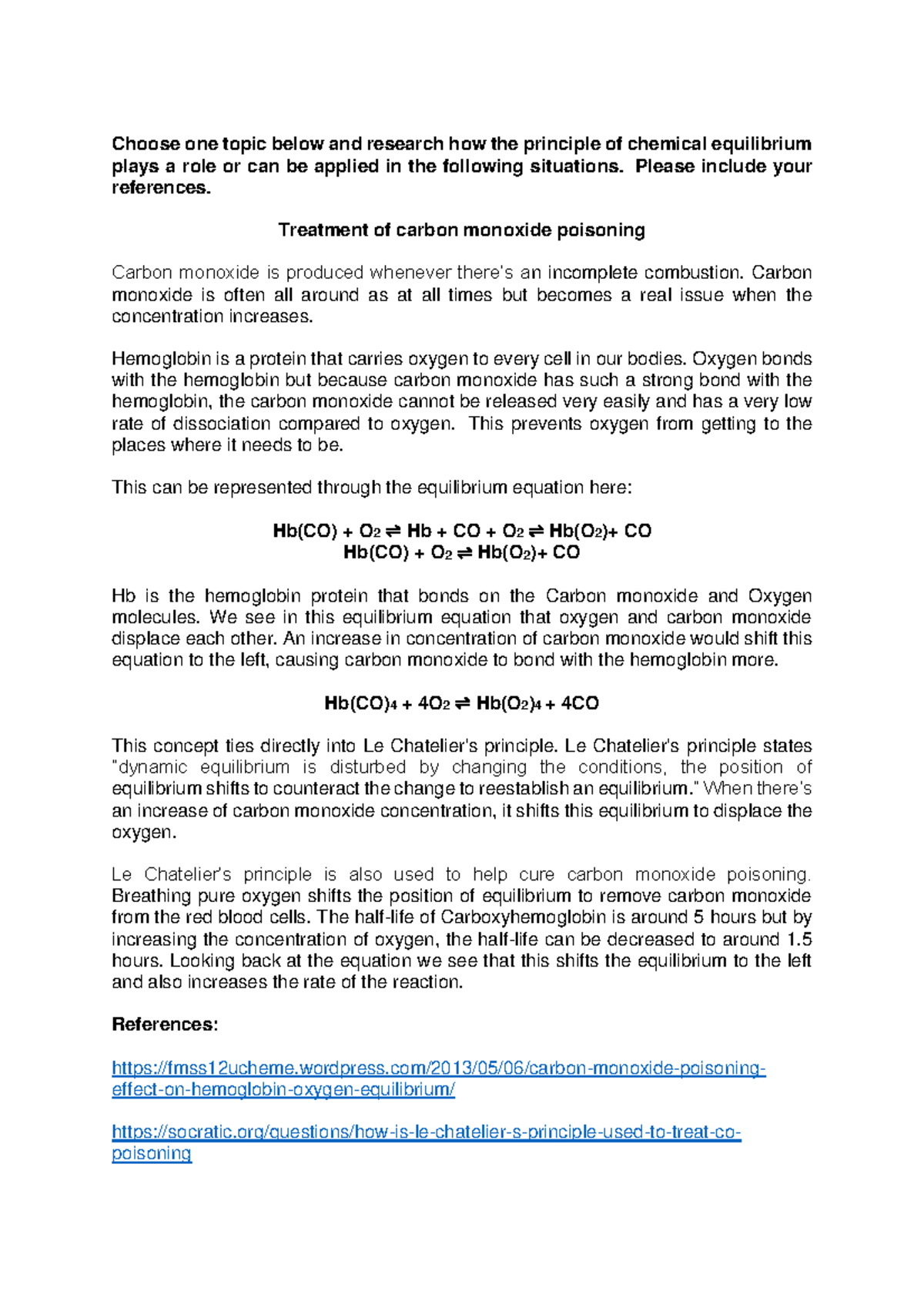 Treatment of carbon monoxide poisoning - Choose one topic below and ...