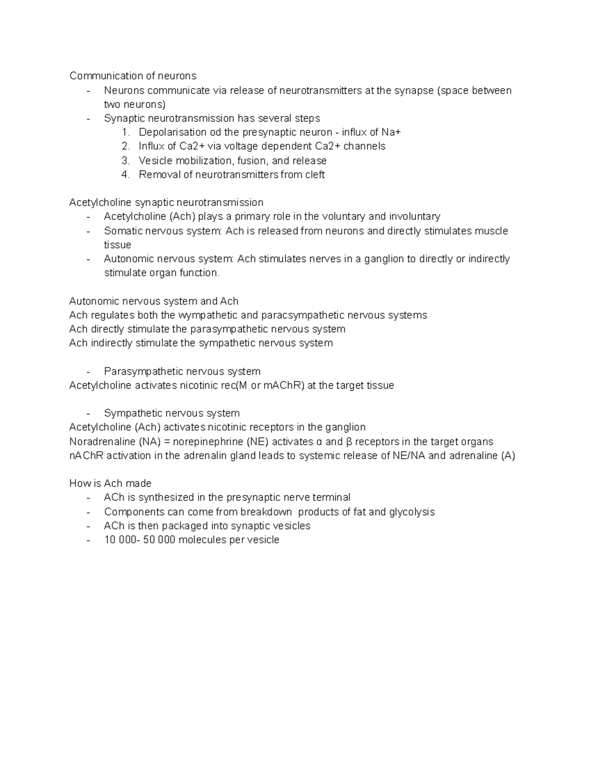 CNS drugs - lecture note summary - Communication of neurons - Neurons ...