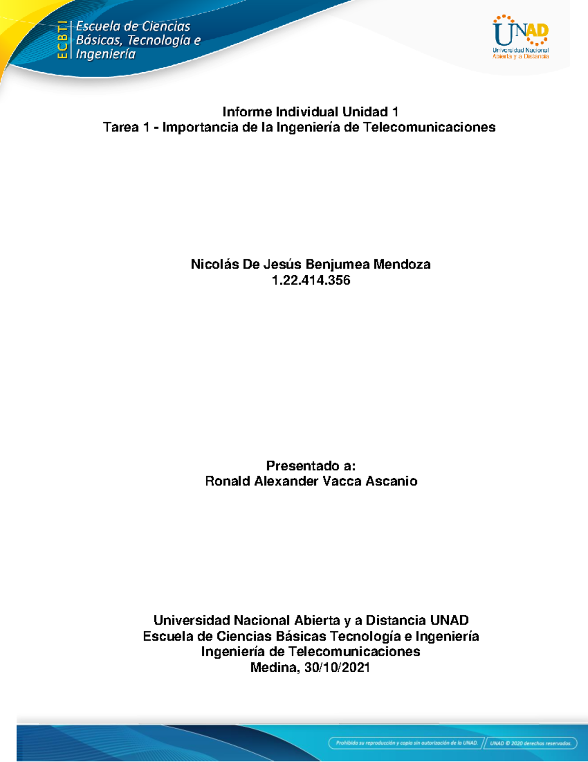 Tarea 1 Nicolas Benjumea Mendoza - Informe Individual Unidad 1 Tarea 1 ...