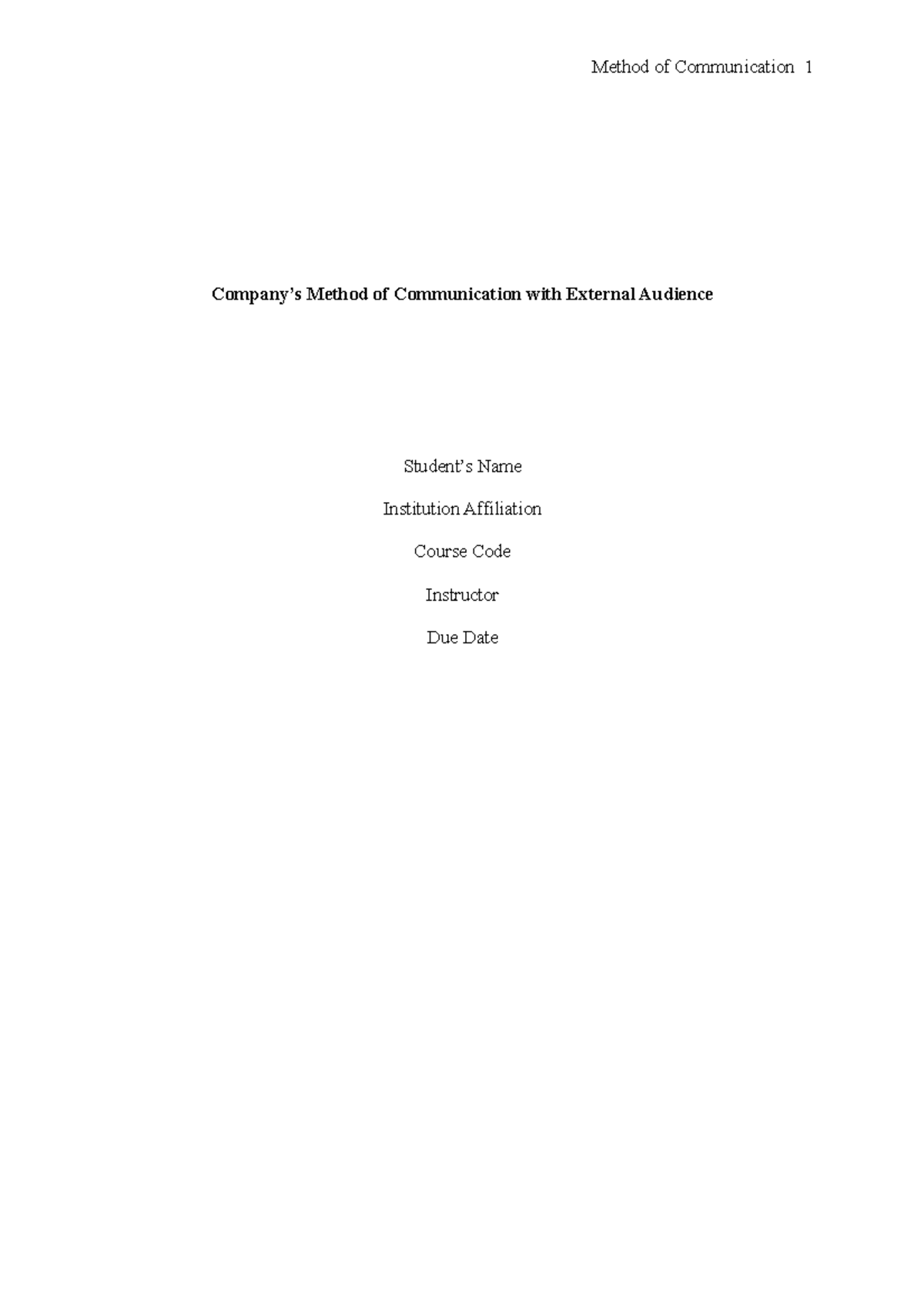Method of Communication - There are different communication methods ...