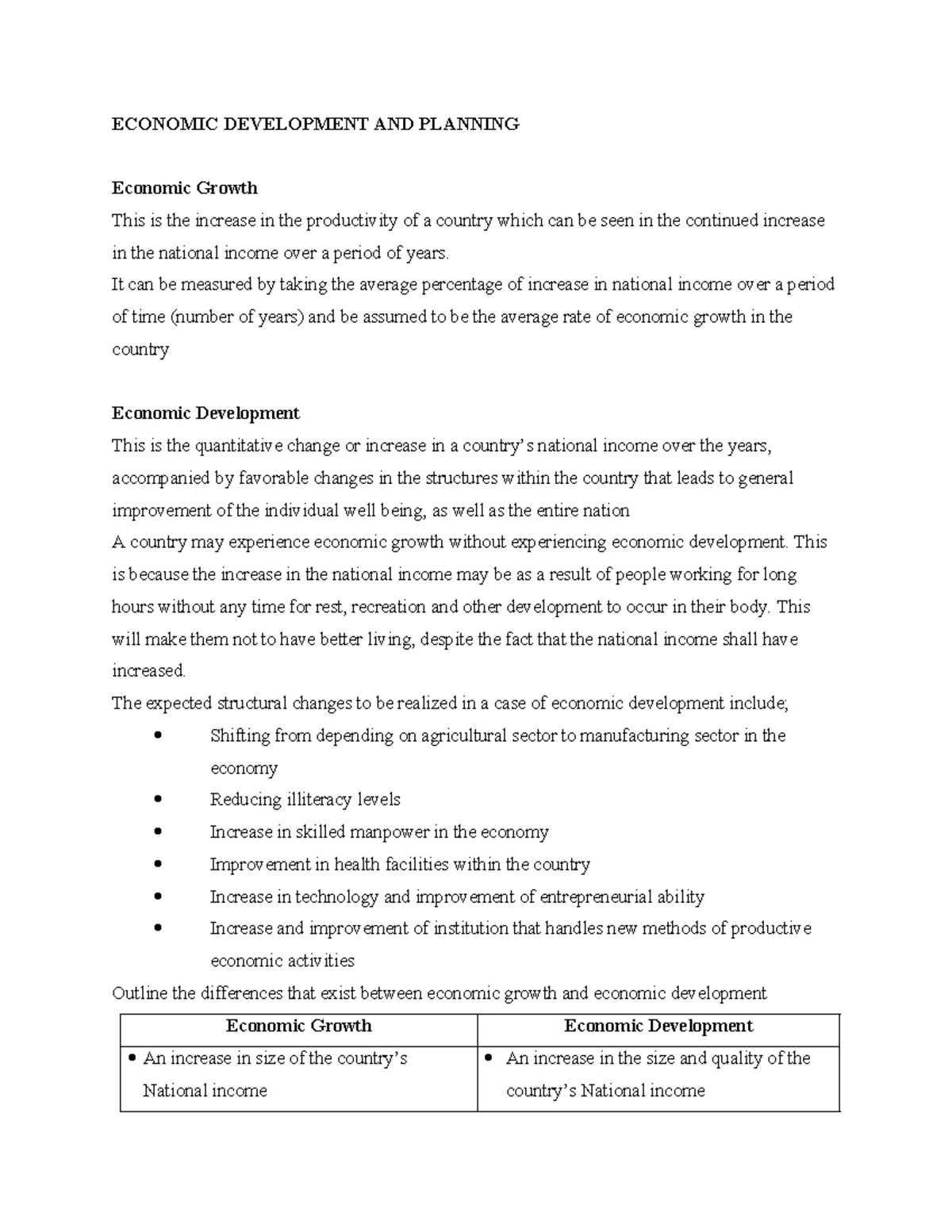 Economic Development AND Planning - ECONOMIC DEVELOPMENT AND PLANNING ...