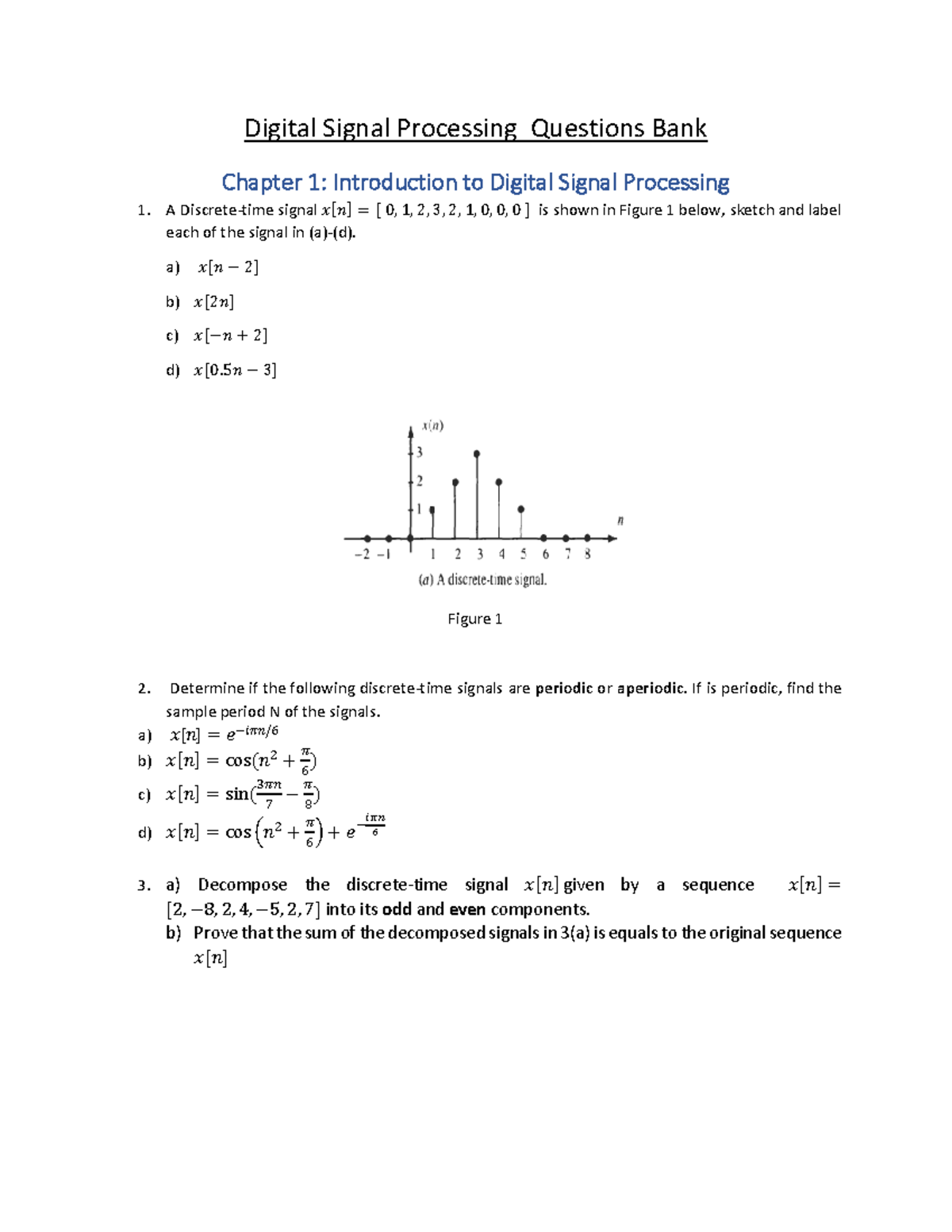 Questions Bank asa Digital Signal Processing Questions Bank Chapter
