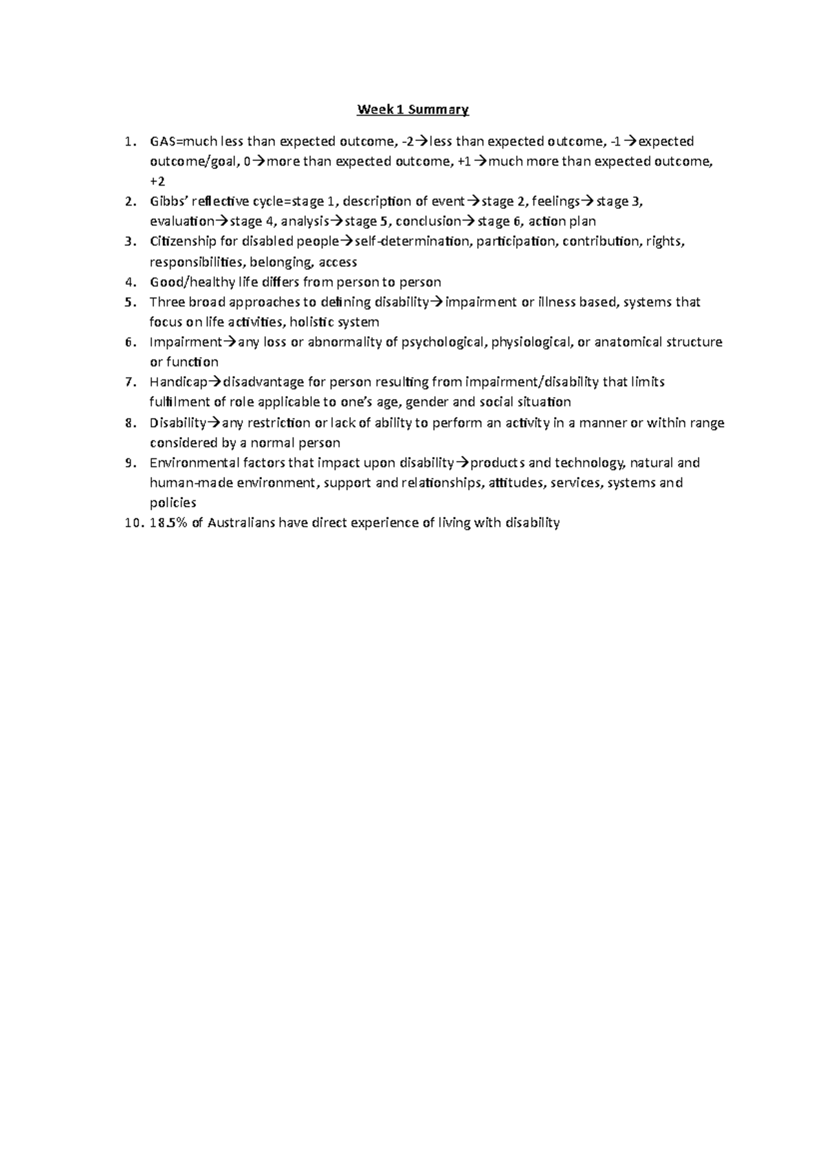 Summary - lecture Week 1-9, tutorial work Week 1 - 9 - Week 1 Summary 1 ...