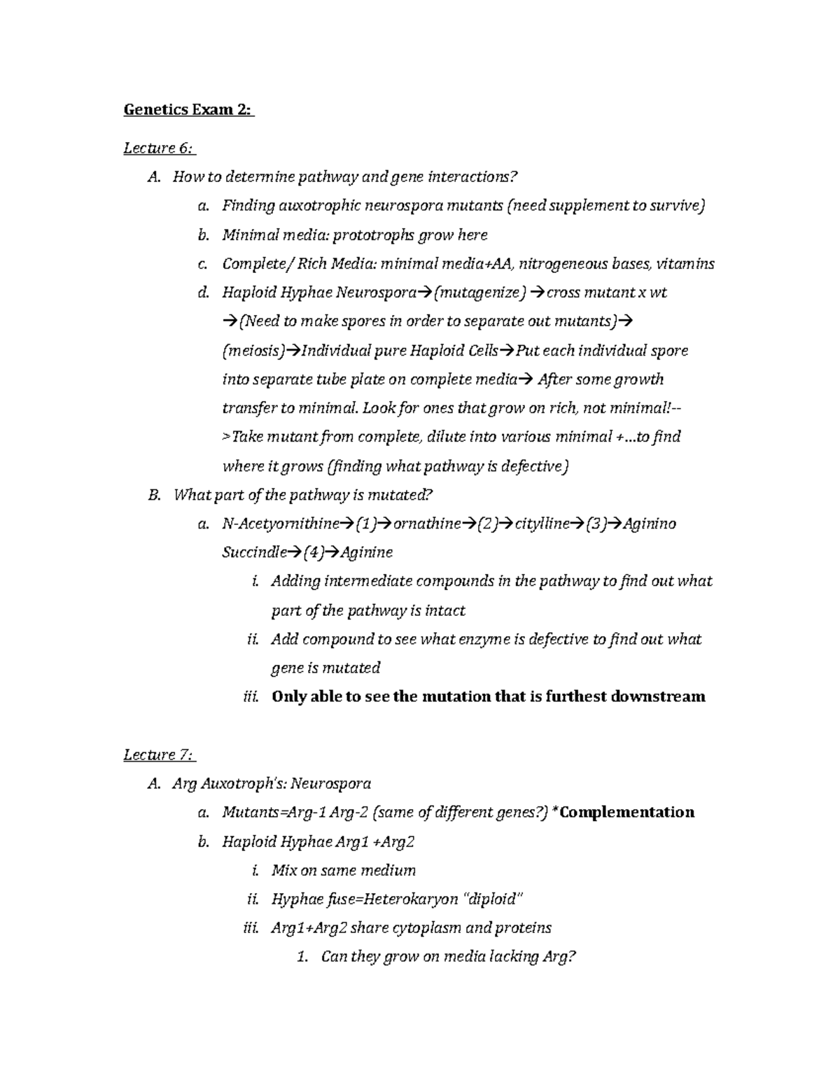 Genetics Exam 2 - Review sheet - Genetics Exam 2: Lecture 6: A. How to ...