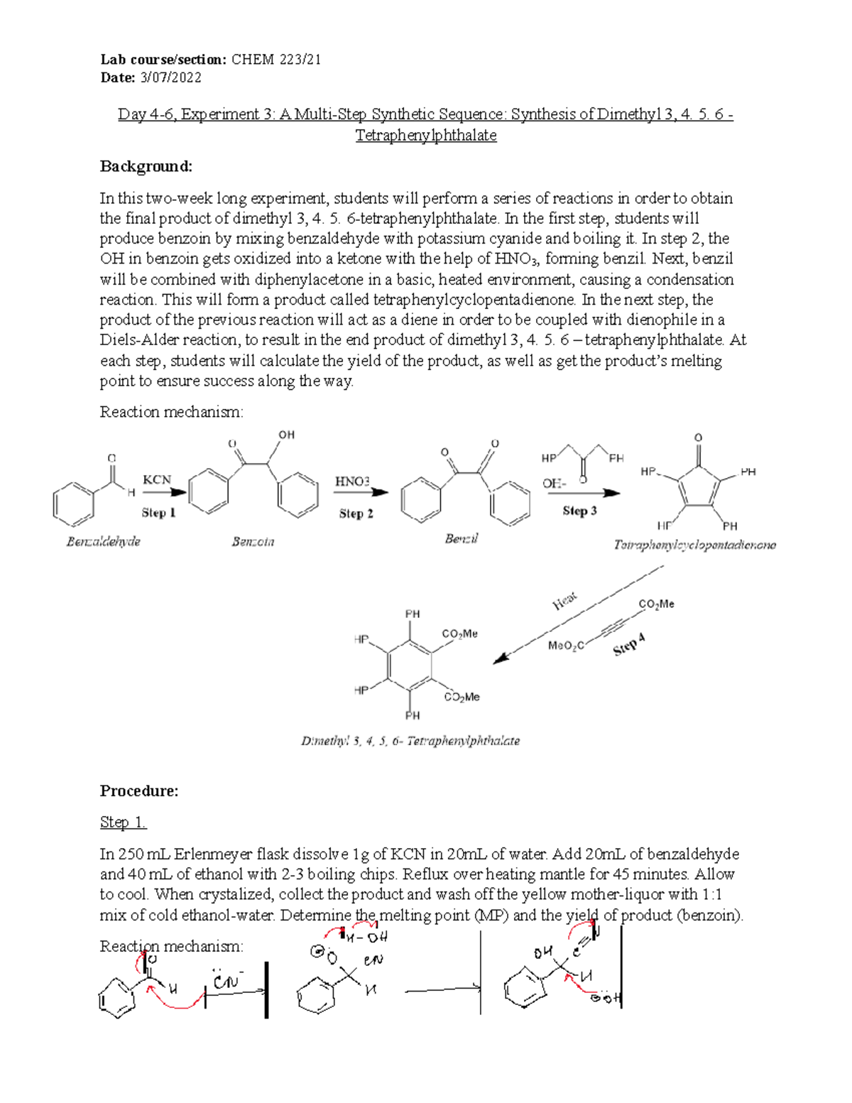 Lab 3 - Multi Step - Date: 3/07/ Day 4-6, Experiment 3: A Multi-Step ...