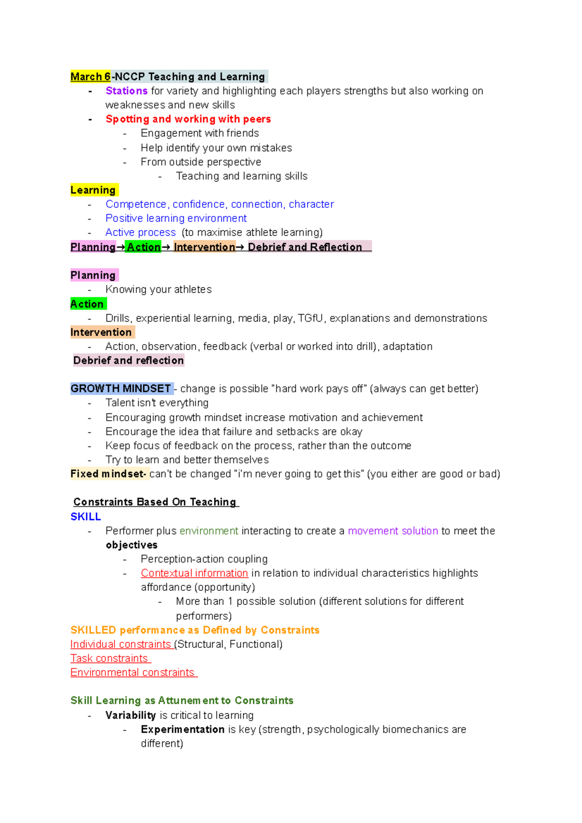 LEC 13+14 Notes - March 6-NCCP Teaching and Learning - Stations for ...